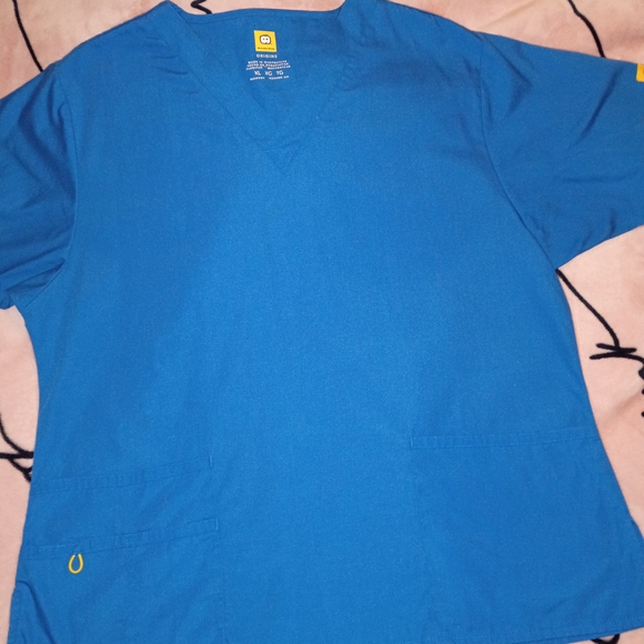 WonderWink Origins V-Neck Scrub Top And Bottom in Royal Blue - Picture 2 of 6